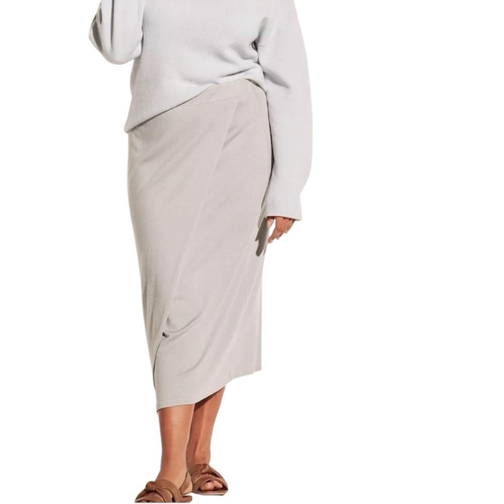 Vince Overlap Skirt Fog